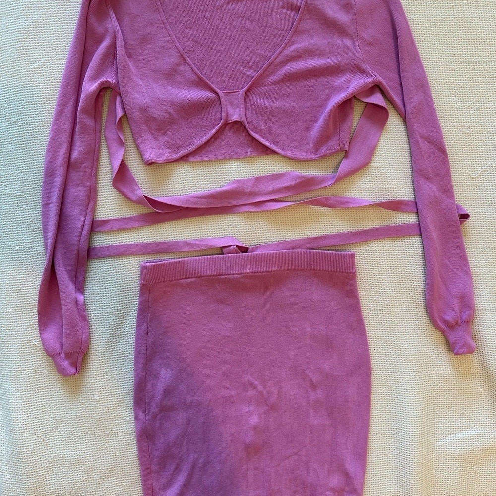 Atoir Palace Dress Pink Knit Fabric View 4